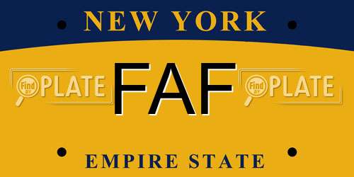 FAF New York License Plate
