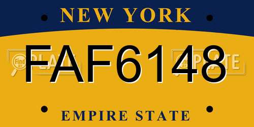 FAF6148 New York License Plate