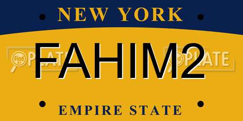 FAHIM2 New York License Plate