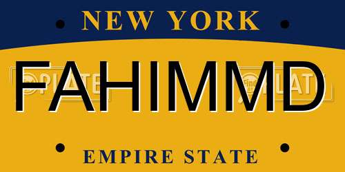FAHIMMD New York License Plate