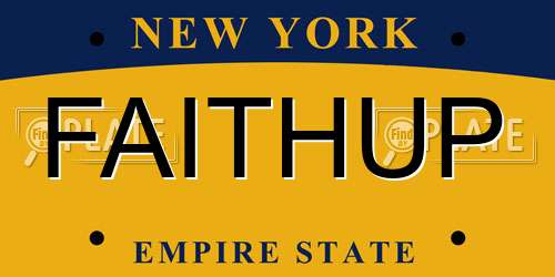 FAITHUP New York License Plate