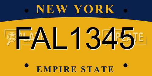 FAL1345 New York License Plate