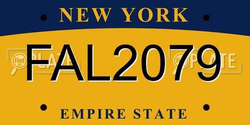 FAL2079 New York License Plate