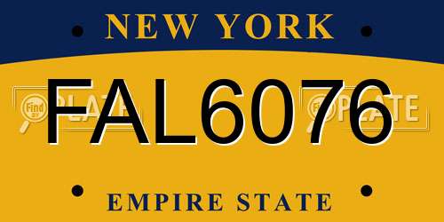 FAL6076 New York License Plate