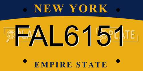 FAL6151 New York License Plate