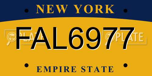 FAL6977 New York License Plate