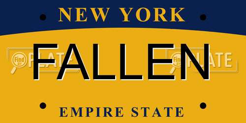 FALLEN New York License Plate