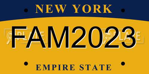 FAM2023 New York License Plate