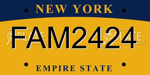 FAM2424 New York License Plate