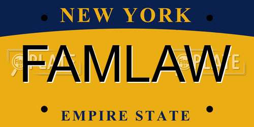 FAMLAW New York License Plate