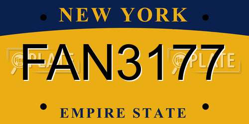FAN3177 New York License Plate