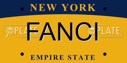 FANCI New York License Plate