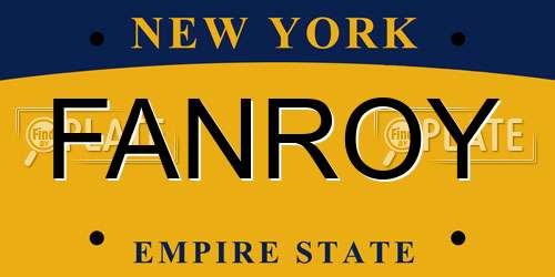 FANROY New York License Plate