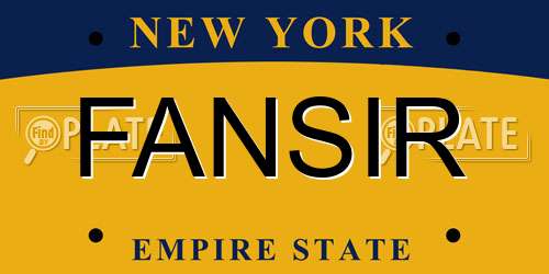 FANSIR New York License Plate