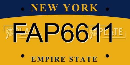 FAP6611 New York License Plate