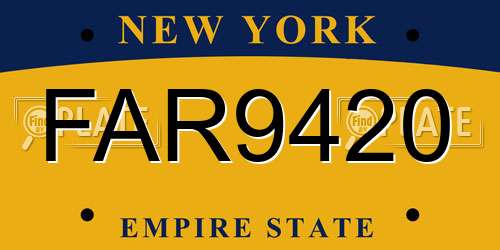 FAR9420 New York License Plate