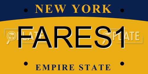 FARES1 New York License Plate