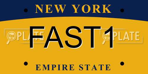 FAST1 New York License Plate