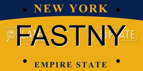 FASTNY New York License Plate