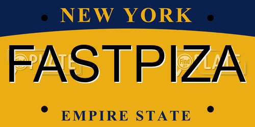 FASTPIZA New York License Plate