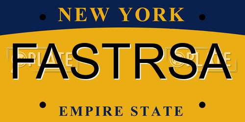 FASTRSA New York License Plate