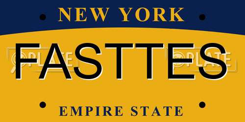 FASTTES New York License Plate