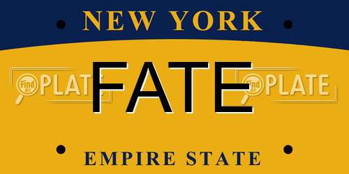 FATE New York License Plate