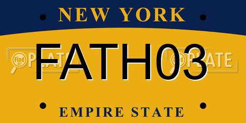 FATH03 New York License Plate