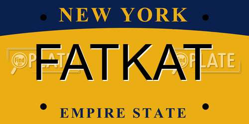 FATKAT New York License Plate