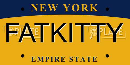 FATKITTY New York License Plate