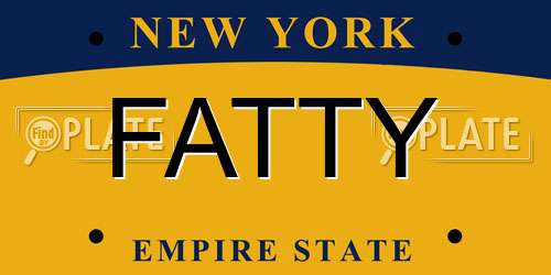 FATTY New York License Plate