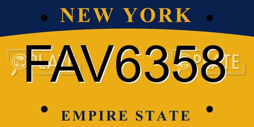 FAV6358 New York License Plate