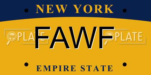 FAWF New York License Plate