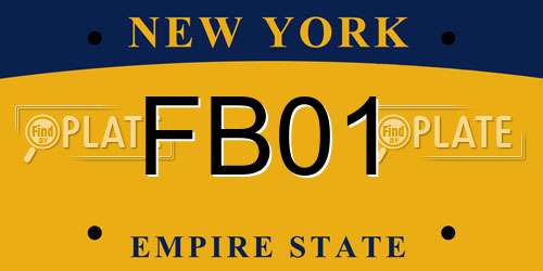 FB01 New York License Plate