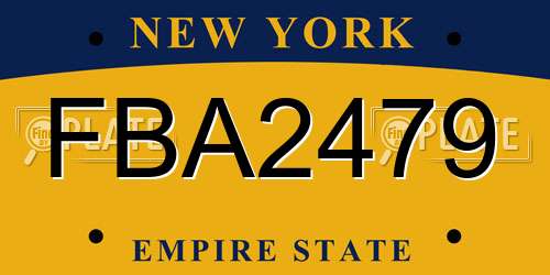 FBA2479 New York License Plate