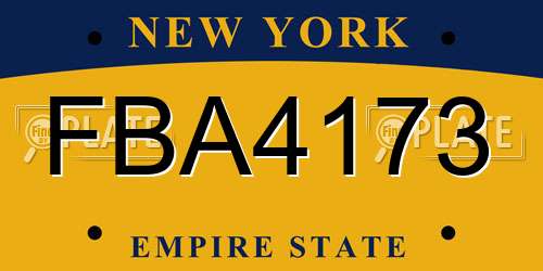 FBA4173 New York License Plate