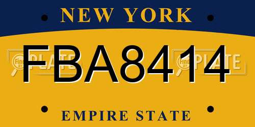 FBA8414 New York License Plate