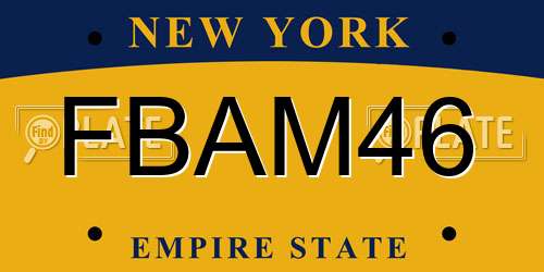 FBAM46 New York License Plate