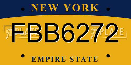 FBB6272 New York License Plate