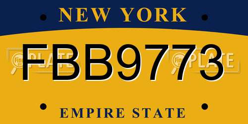 FBB9773 New York License Plate