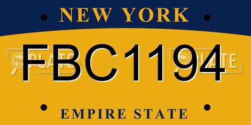 FBC1194 New York License Plate