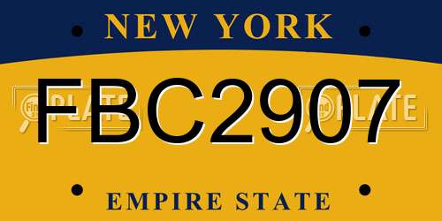 FBC2907 New York License Plate