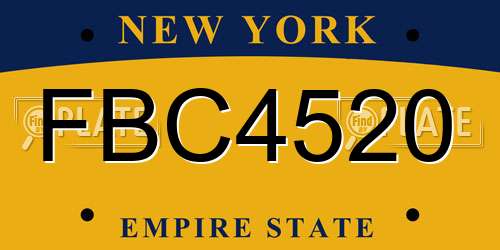 FBC4520 New York License Plate