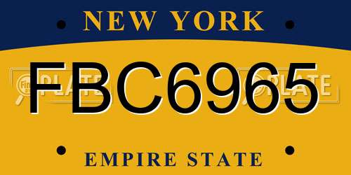 FBC6965 New York License Plate