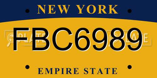FBC6989 New York License Plate