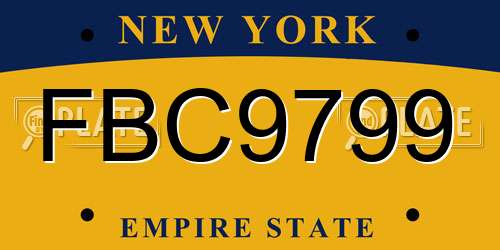 FBC9799 New York License Plate