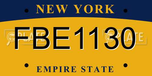 FBE1130 New York License Plate
