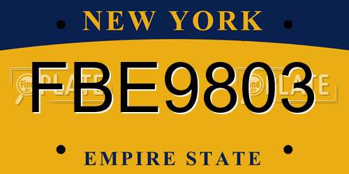 FBE9803 New York License Plate