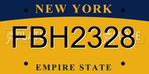 FBH2328 New York License Plate