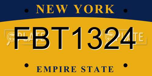 FBT1324 New York License Plate